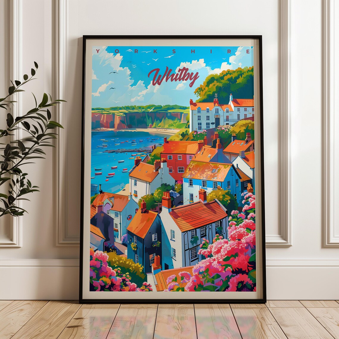 Whitby Travel Poster, Yorkshire England Art Print