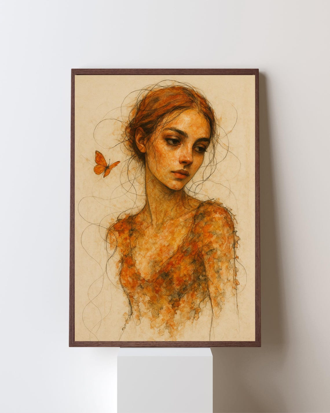 Autumn Inspired Woman Portrait, Vintage Renaissance - Image 4