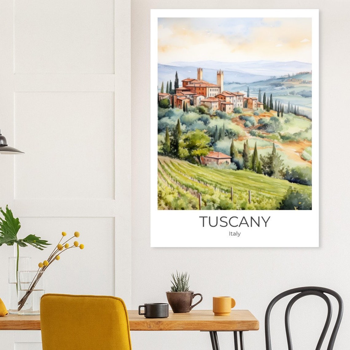 Tuscany Travel Poster Watercolor Italy Gift Italy Travel Poster Tuscany Gift Tuscany Travel Souvenir Tuscany Print - Image 2