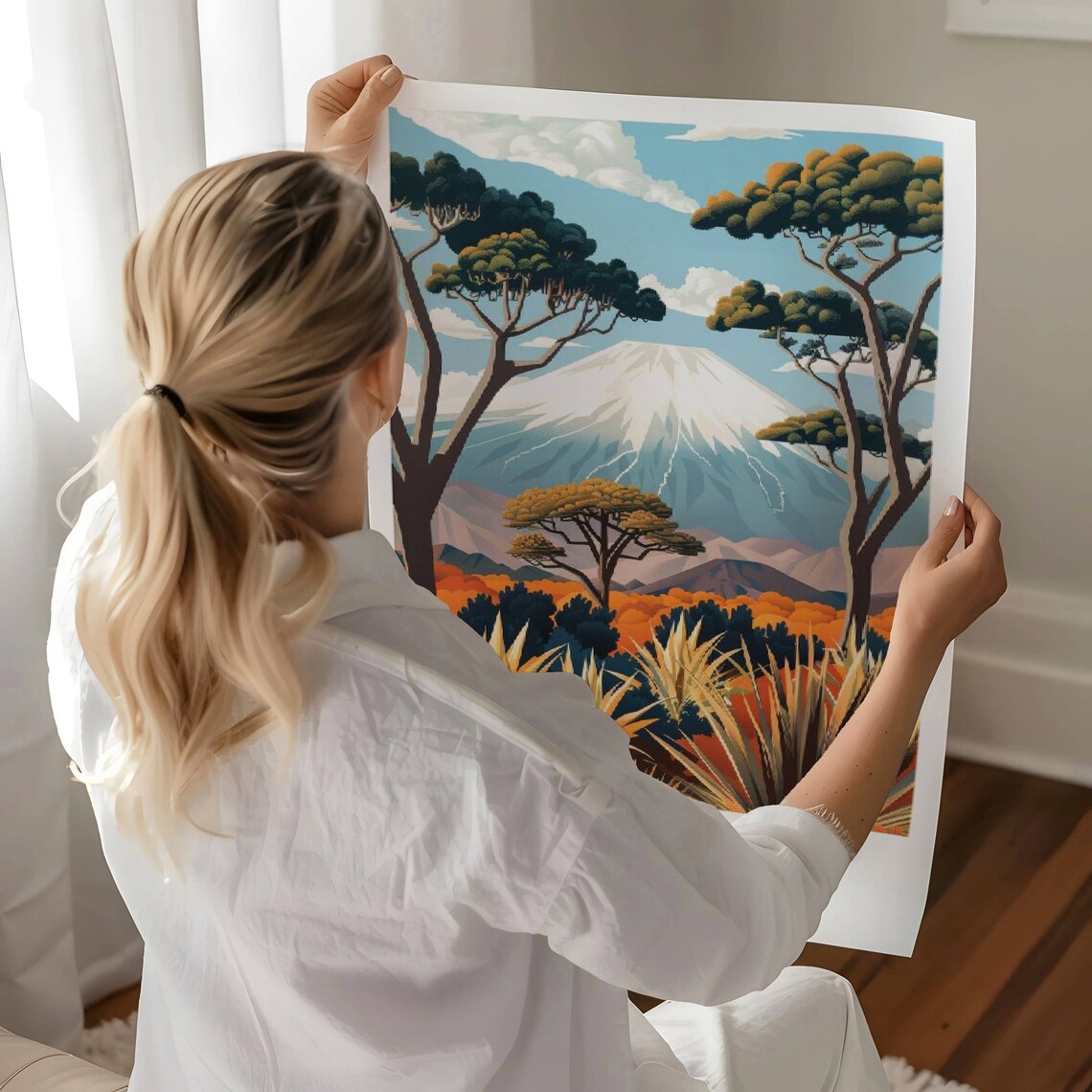 Kilimanjaro Snow Capped Mountain Safari Vintage Travel Poster - Image 2