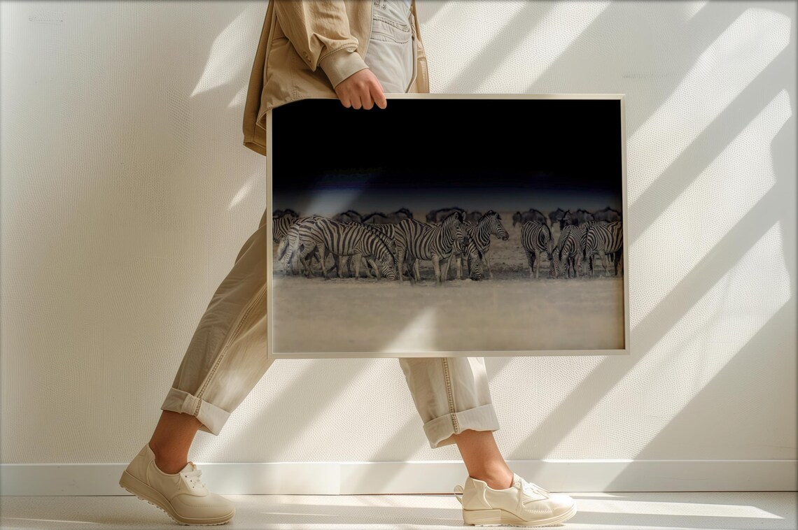 Etosha Namibia Zebras Herd Wildlife Photography African Print - Image 4