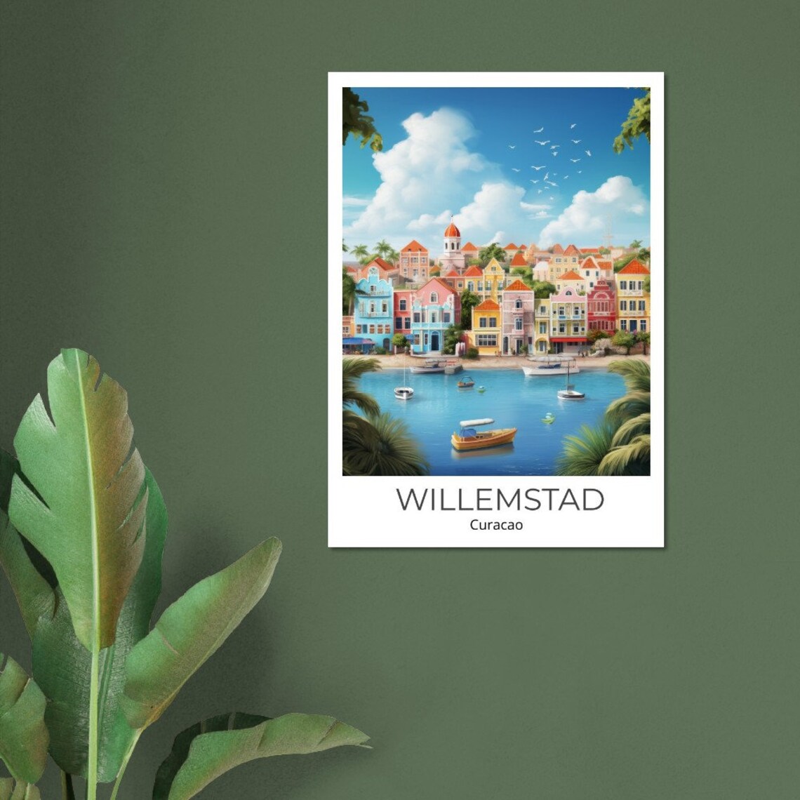 Willemstad Curacao Colorful Waterfront Houses Caribbean Poster - Image 3