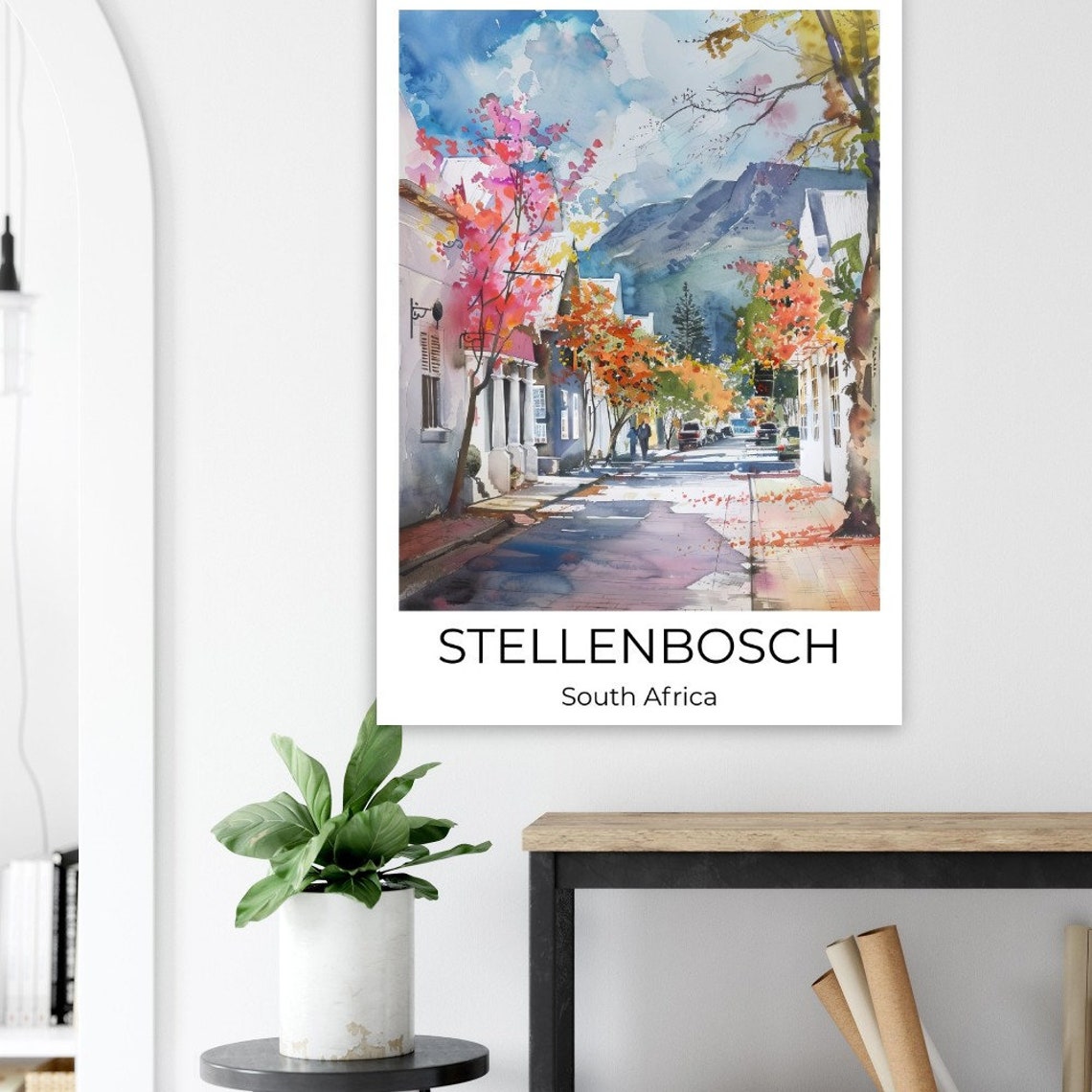 Stellenbosch Travel Poster Stellenbosch Watercolor Travel Print Stellenbosch Watercolor Poster Wall Art South Africa South Africa Print - Image 2