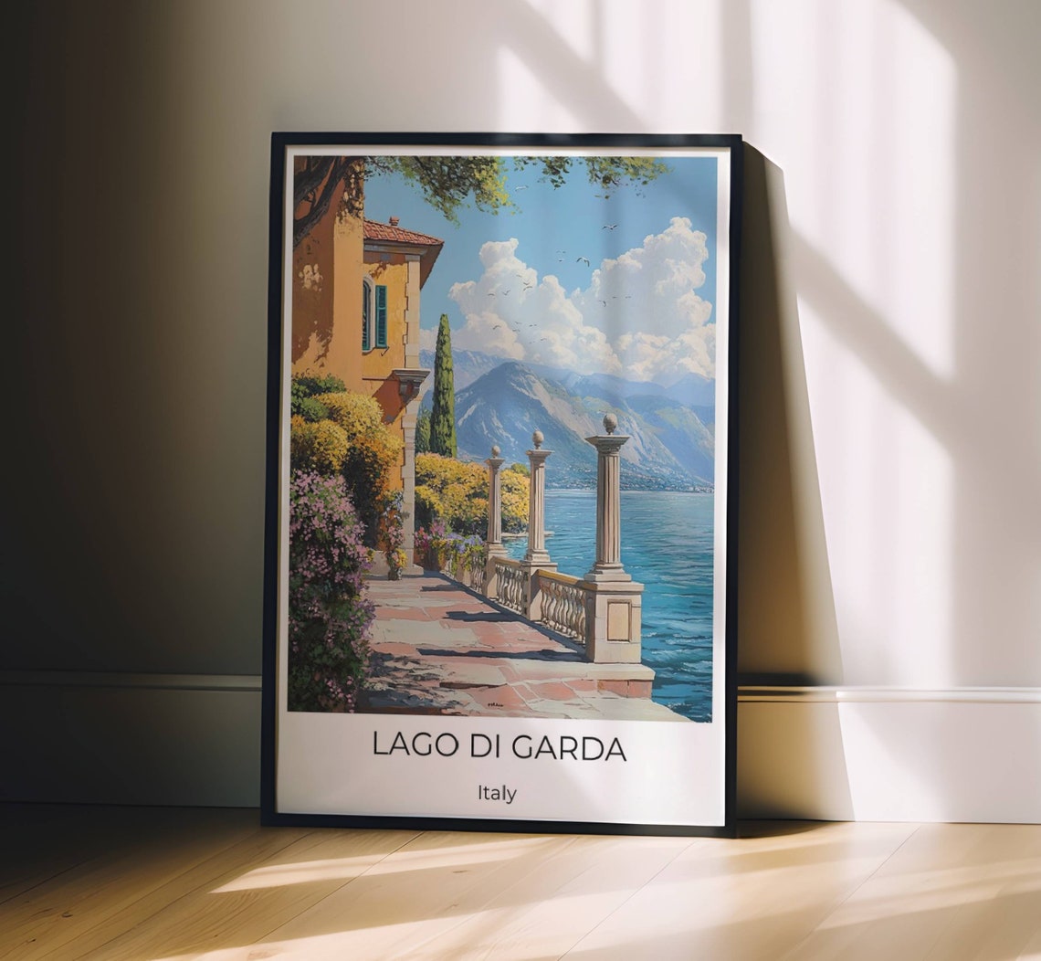 Lago Di Garda Poster Italy Gift Travel Poster Lake Garda Art Print Lake Garda Travel Print Lago Di Garda Wall Decoration Italy - Image 5