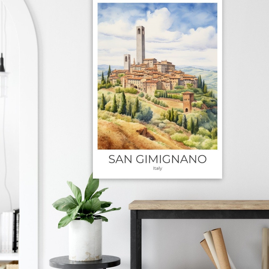 San Gimignano Italy Travel Poster San Gimignano Travel Memory Italy Travel Poster San Gimignano Travel Print Italy Art - Image 3