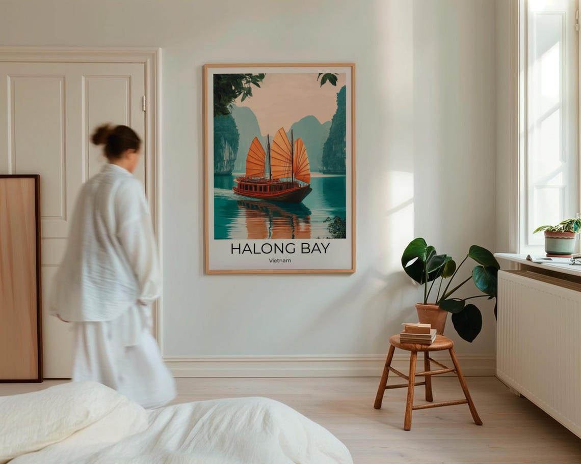 Halong Bay Vietnam Travel Poster Of Vietnam Wall Art Vietnam Travel Vietnam Halonf Bay Wall Decoration - Image 4