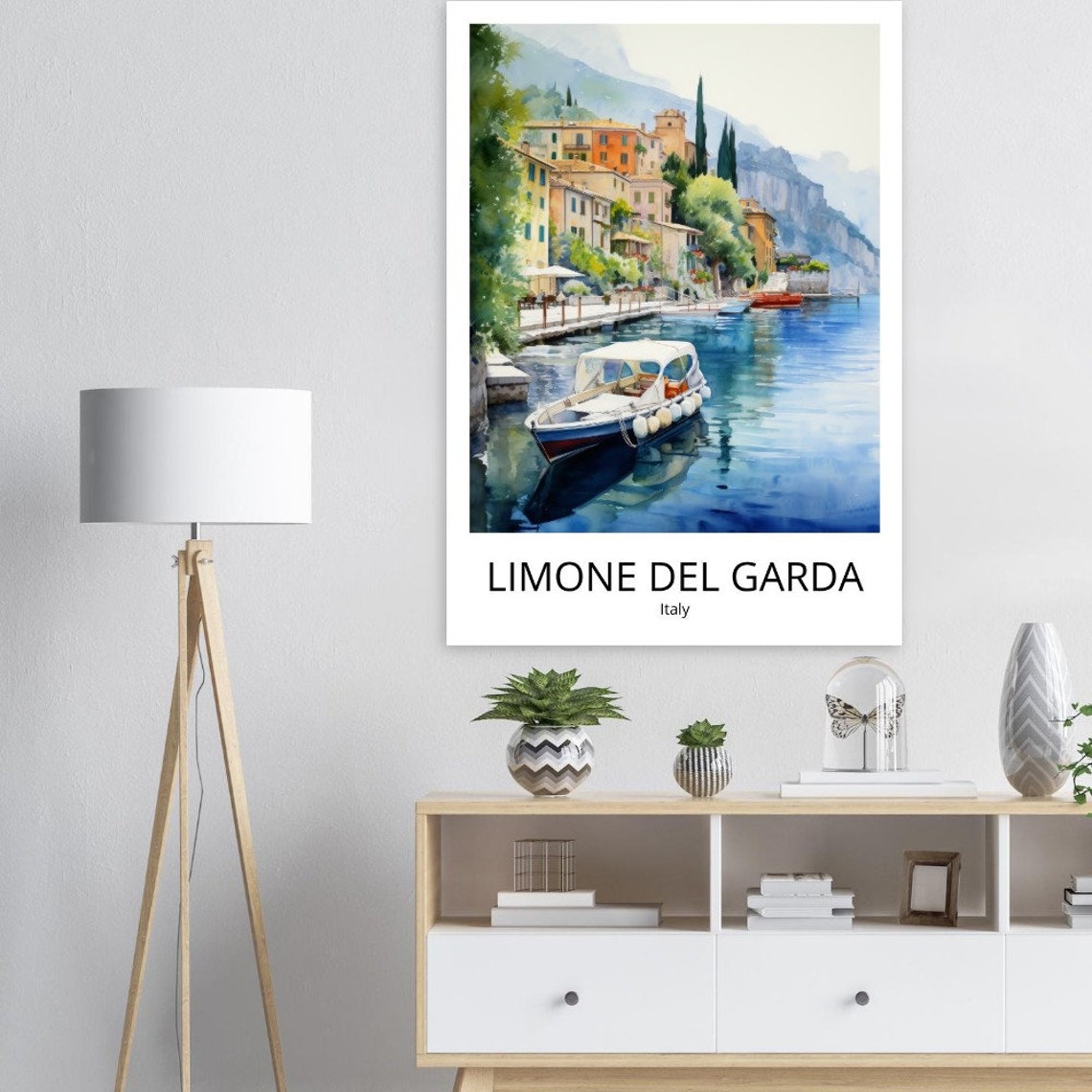 Limone Del Garda Watercolor Travel Poster Lake Garda Art Print Travel Poster Lake Garda Wall Decoration Lake Garda Memory Lake Garda Gift - Image 3
