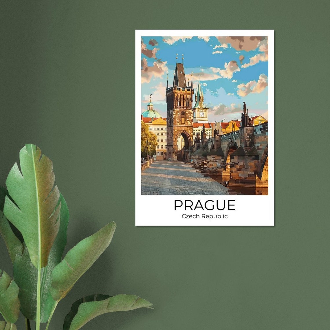 Prague Czech Republic Charles Bridge Tower Morning Light Poster - Image 3