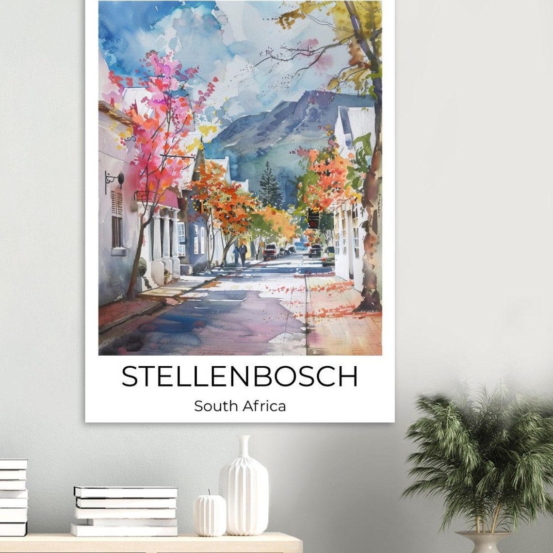 Stellenbosch Travel Poster Stellenbosch Watercolor Travel Print Stellenbosch Watercolor Poster Wall Art South Africa South Africa Print - Image 4