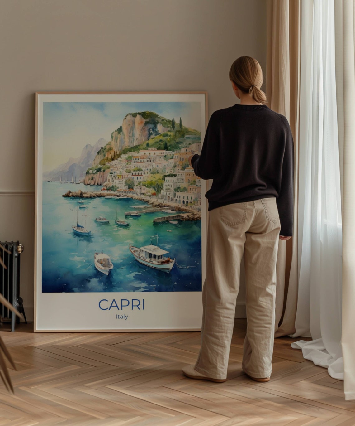 Capri Travel Poster Italy Gift Capri Travel Poster Watercolor Travel Print Capri Capri Travel Souvenir Capri Wall Decoration Italy Print - Image 4
