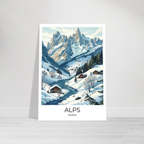 The Alps Travel Poster Alps Travel Print Alps Poster Wall Art Alps Alps Print