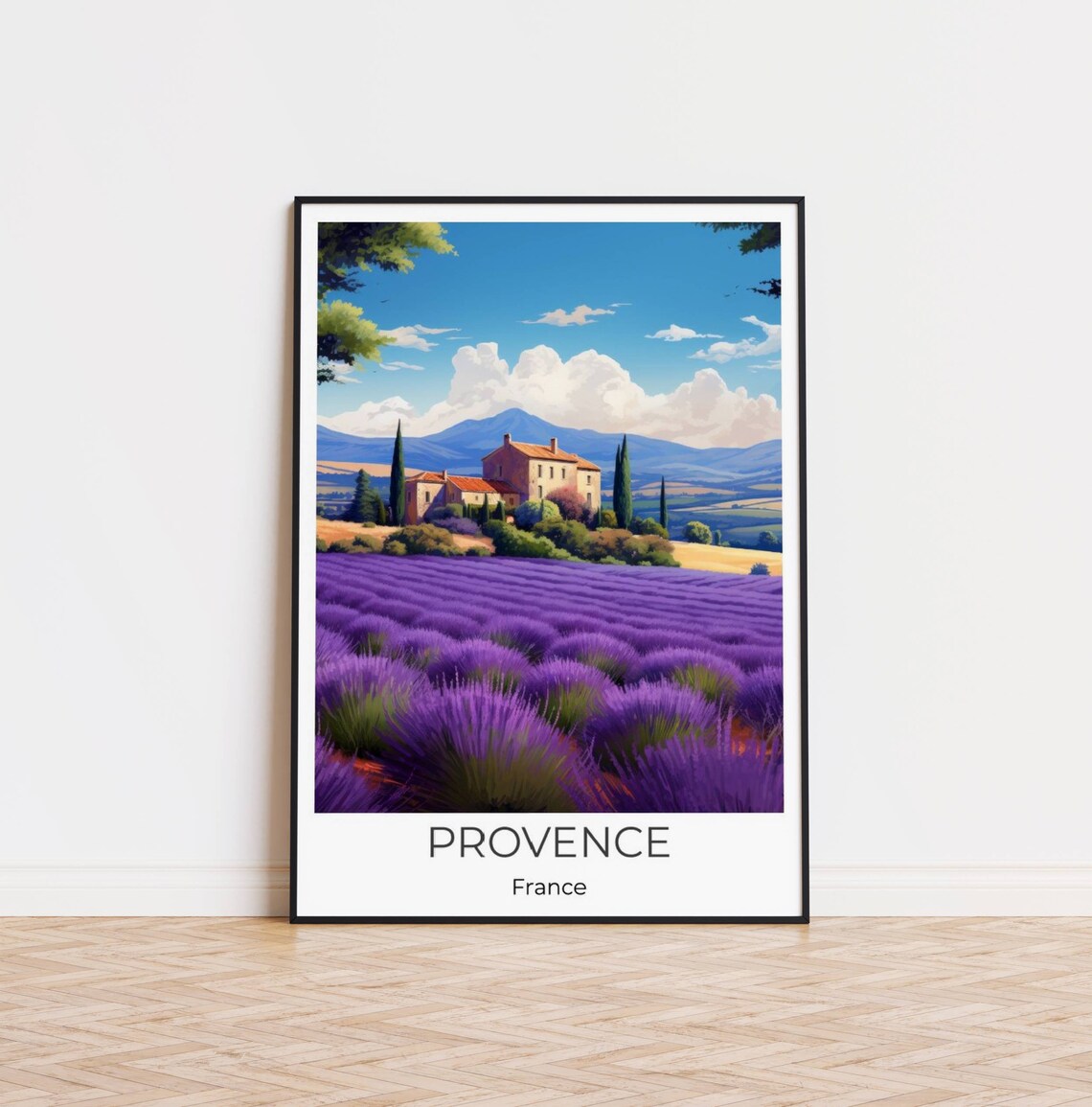 Provence France Lavender Fields Farmhouse Countryside Travel Poster - Image 4