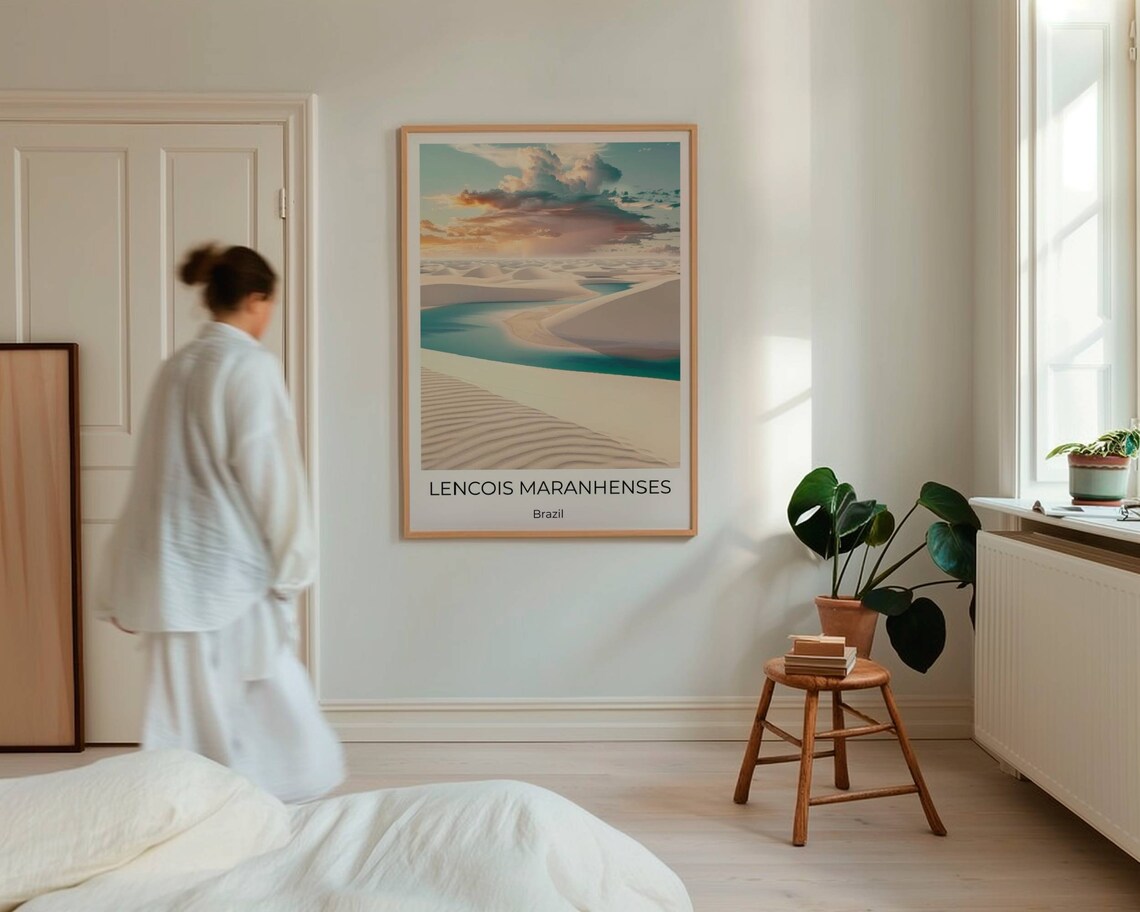 Lencois Maranhenses Dunes Lagoons Sunset Brazil Travel Poster - Image 3