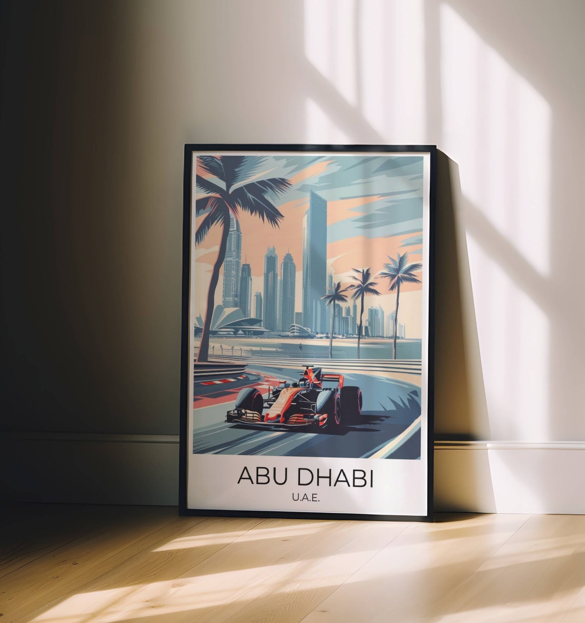 Abu Dhabi UAE Formula One Grand Prix Circuit Art Travel Poster - Image 3