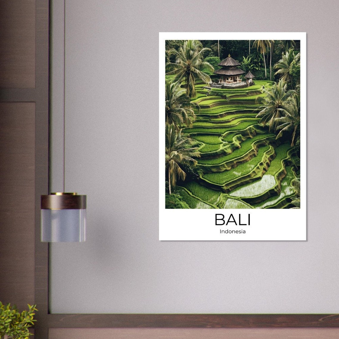 Bali Indonesia Tegalalang Rice Terraces Temple Travel Poster - Image 3
