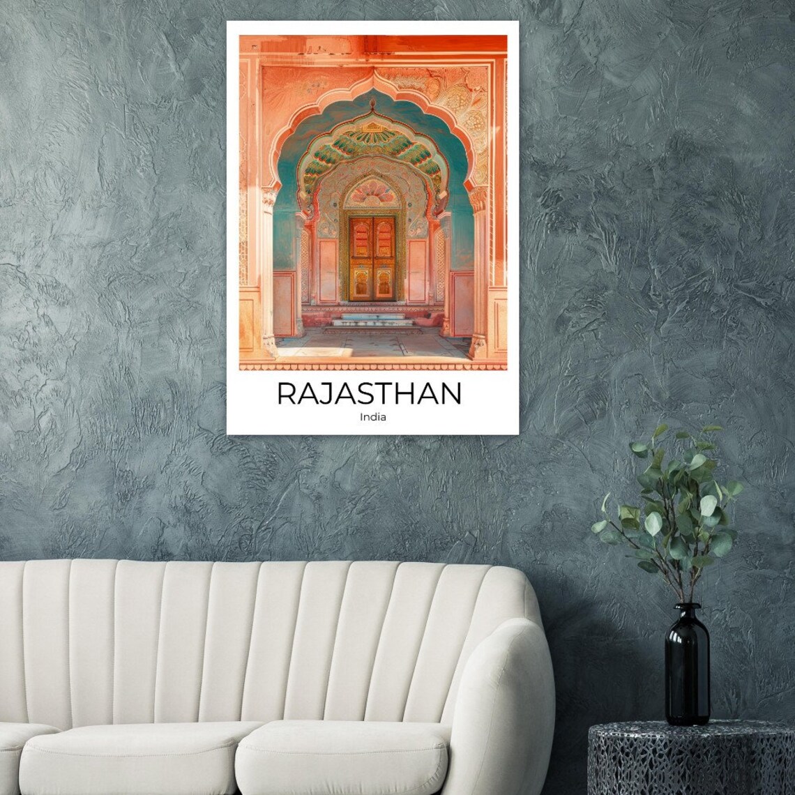Rajasthan India Painted Archway Heritage Doorway Travel Poster - Image 2