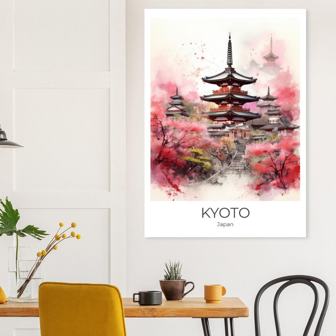 Kyoto Five Storied Pagoda Cherry Blossom Spring Japan Travel Poster - Image 3