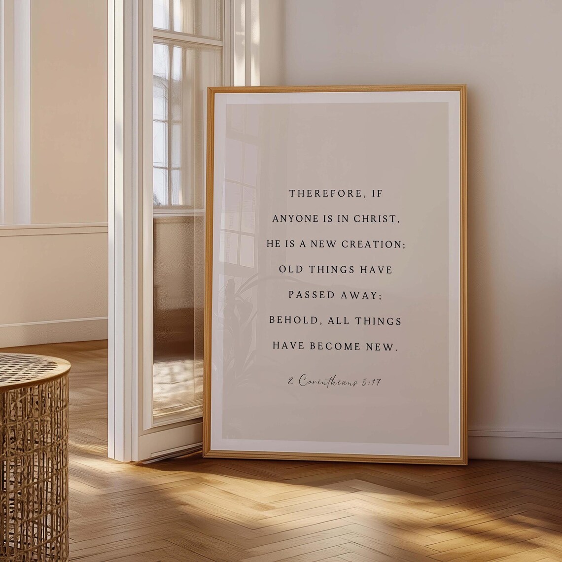 2 Corinthians 5:17 NKJV Bible Verse Wall Art Print