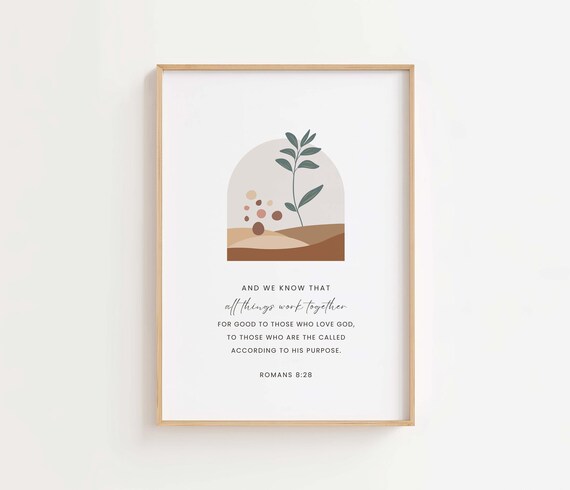 Romans 8:28, Vintage Bible Verse Art Print