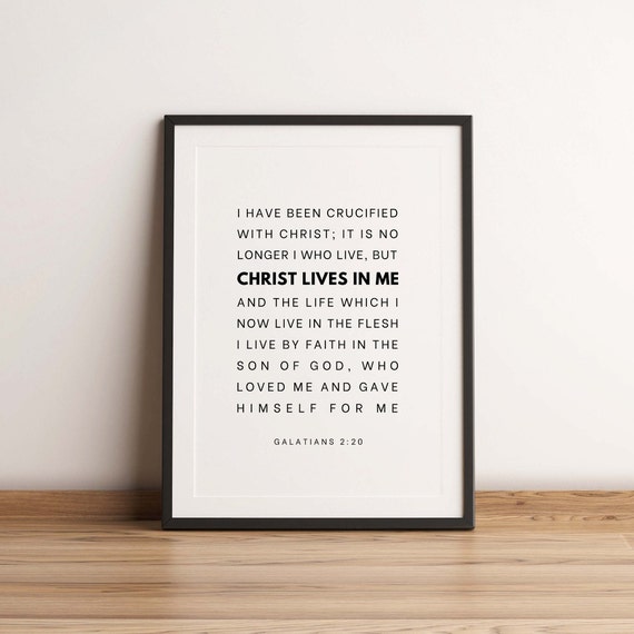 Galatians 2:20 NKJV Scripture Art Print