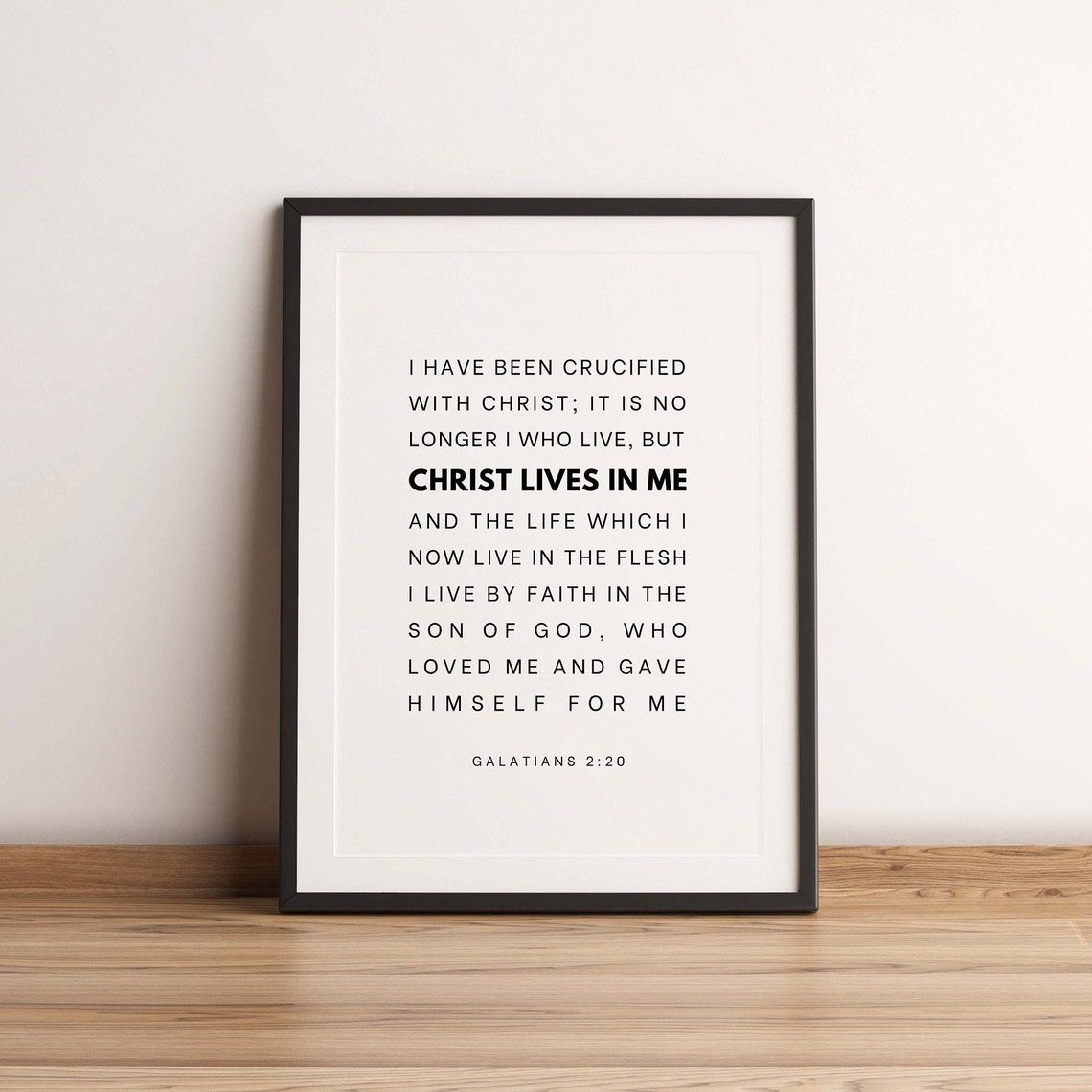 Galatians 2:20 NKJV Scripture Art Print