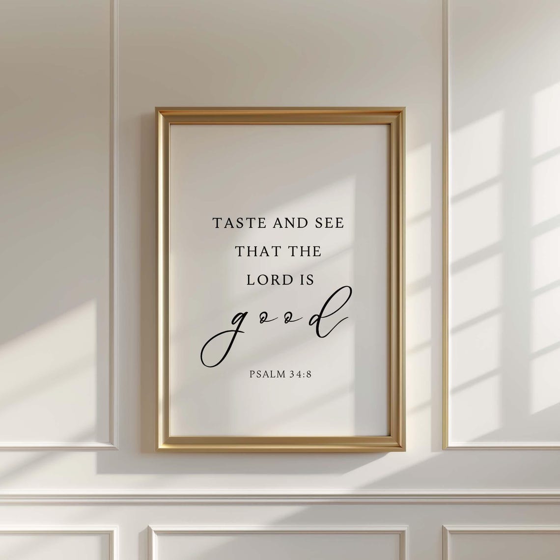 Psalm 34 Verse Taste and See That the Lord Is Good Christian Print
