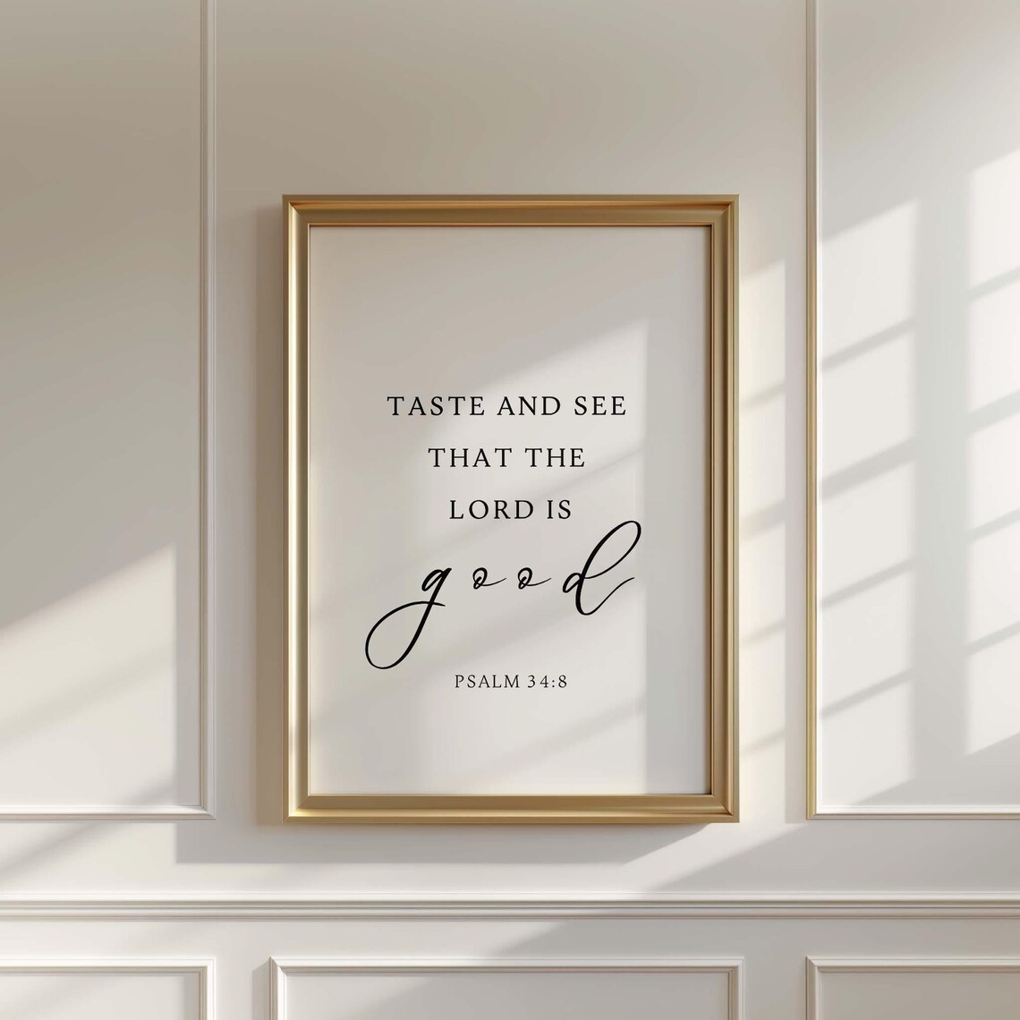 Psalm 348 Taste And See That The Lord Is Good Christian Wall Art Scripture Modern Minimalist Verse