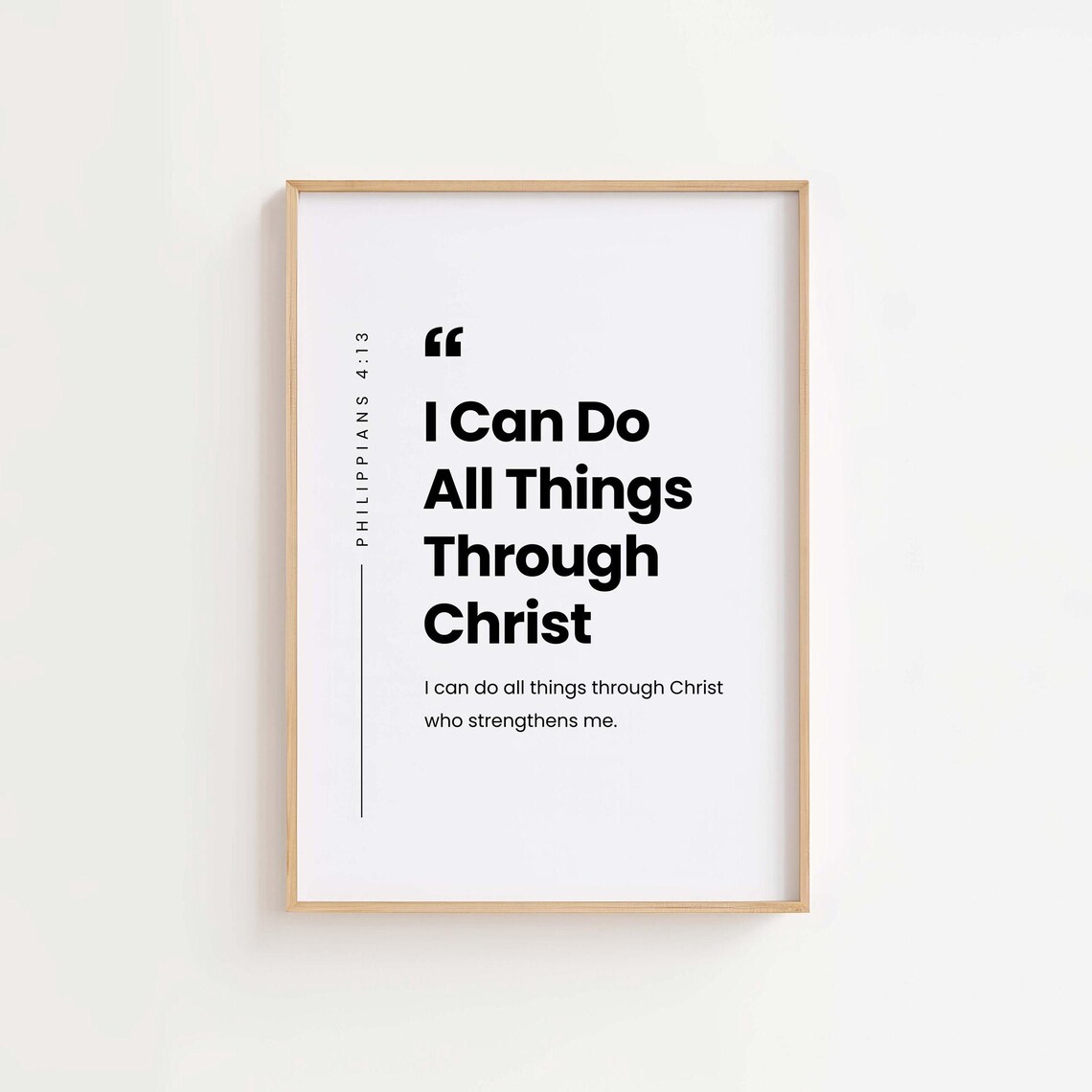 Philippians 413 I Can Do All Things Bold Modern Typography Faith Poster