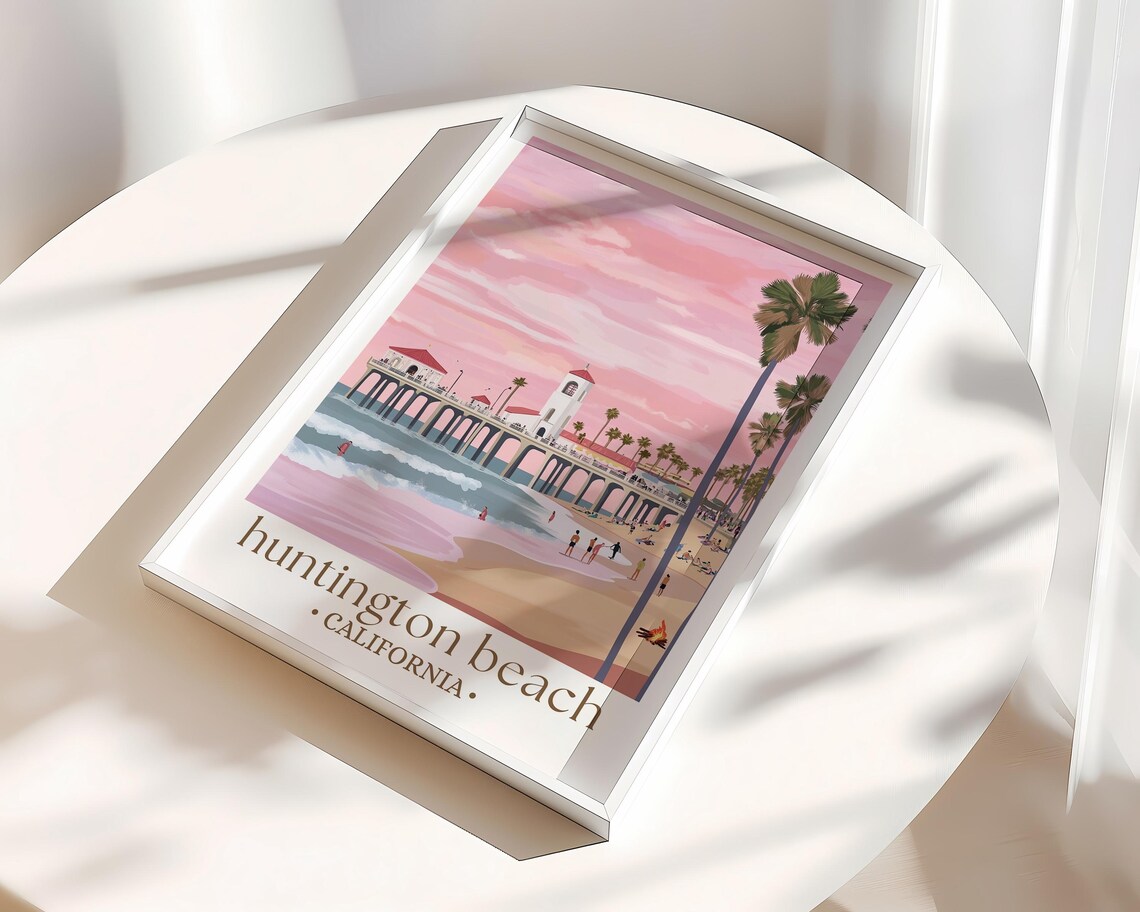 Huntington Beach California Travel Poster, Surf City - Image 3
