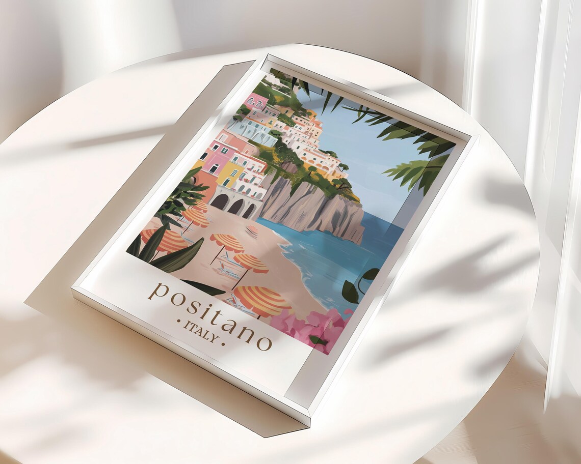 Positano Italy Travel Poster, Amalfi Coast Escape - Image 3