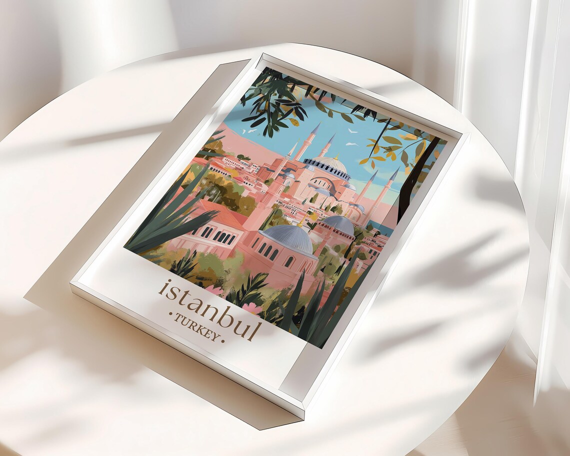 Istanbul Minimalist Travel Poster, Retro City Art - Image 2