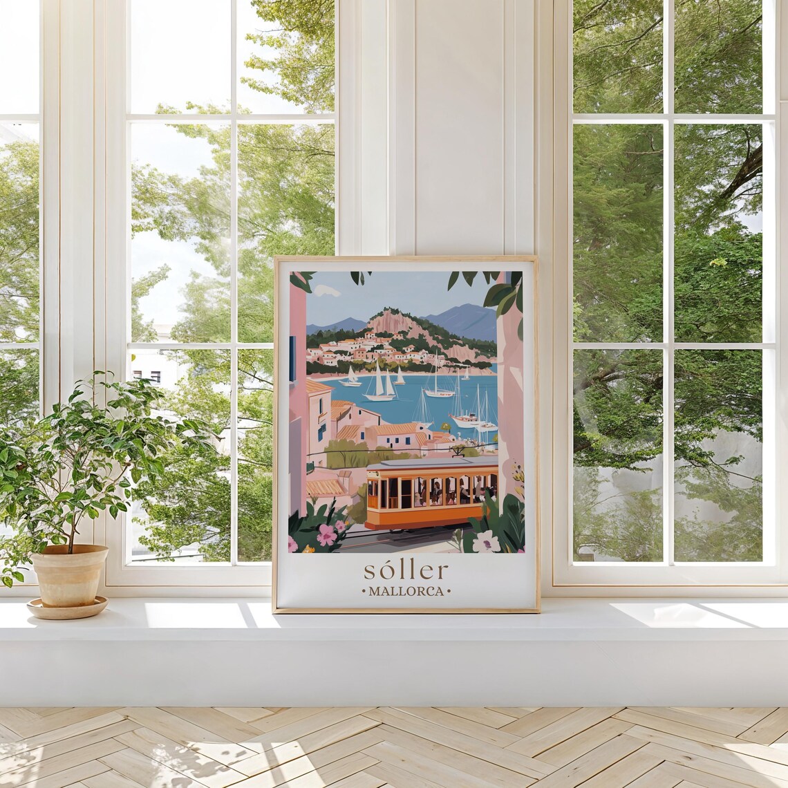 Soller Mallorca Travel Poster, Mediterranean Island - Image 2