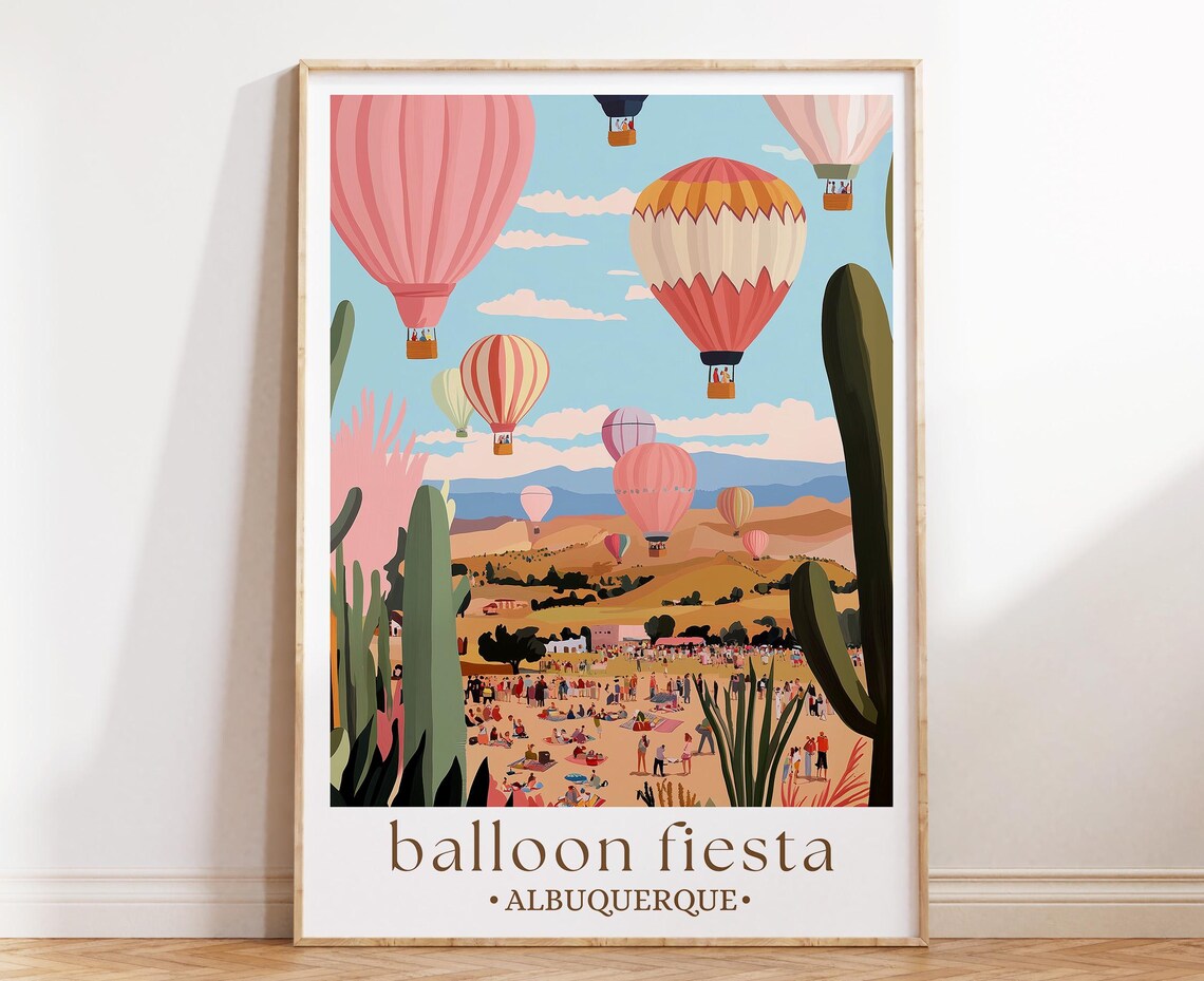 Albuquerque Balloon Fiesta Desert Hot Air Balloons Festival Poster