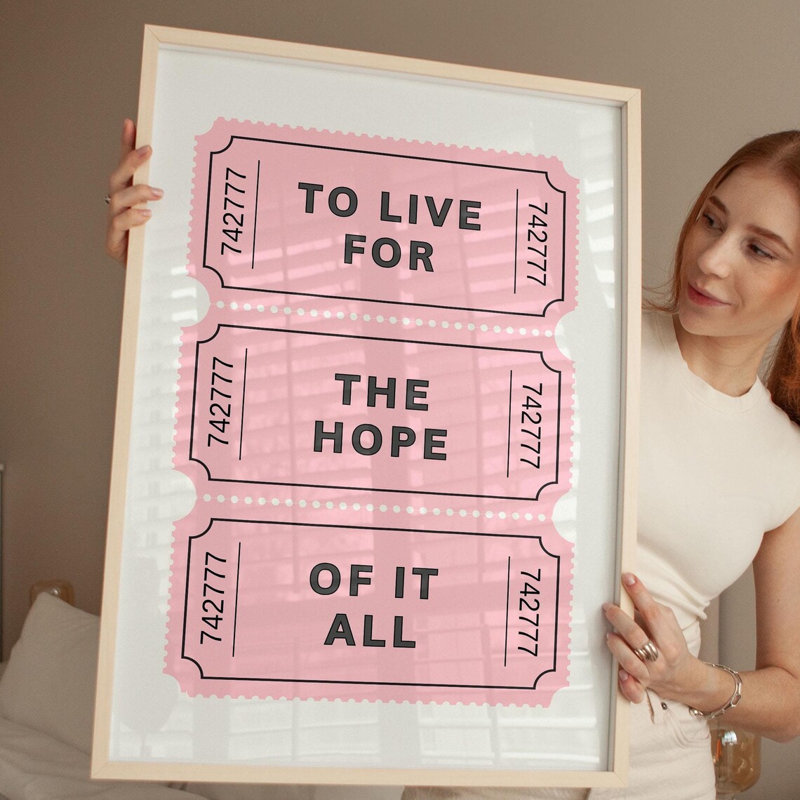To Live For The Hope Of It All Pink Ticket Stub Taylor Swift Poster - Image 2