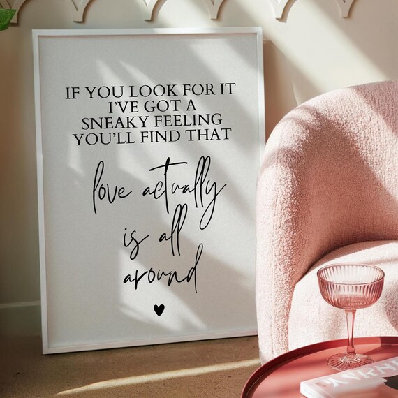 Christmas Prints Hugh Grant Xmas Posters Typography Art Love Wall
