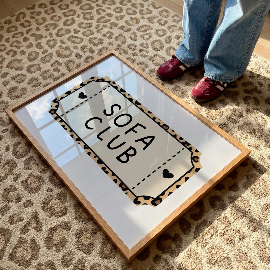 Sofa Club Leopard Ticket Cozy Homebody Living Room Wall Print