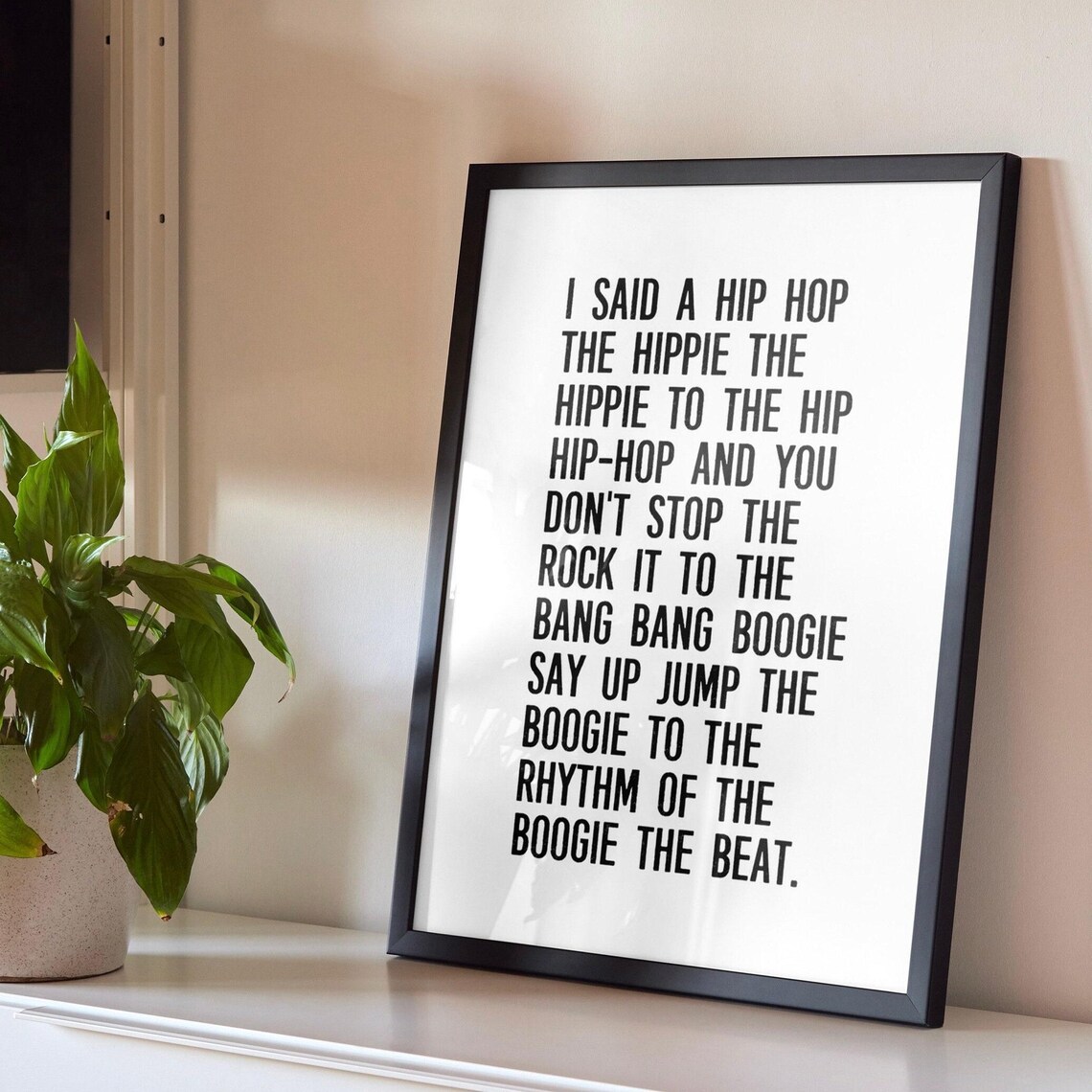 Rap Music Lyrics Poster, 90s Hip Hop Decor