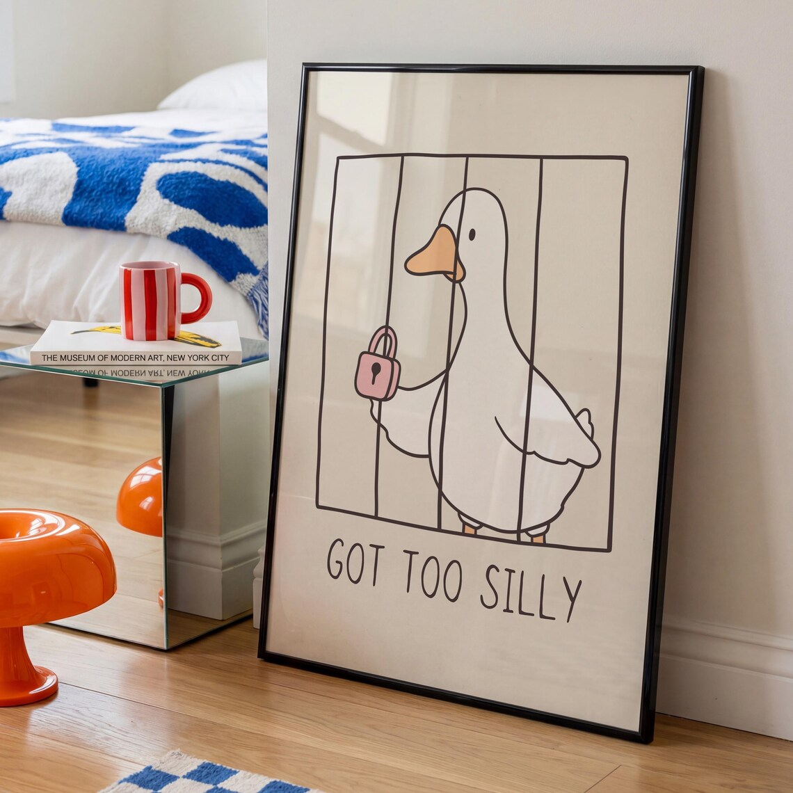 Silly Goose Funny Poster, Quirky Animal Art Print