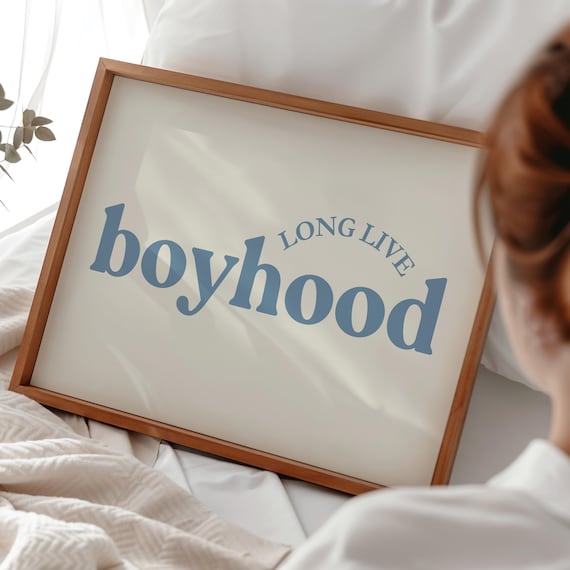 Boyhood Boys Room Prints Blue Home Decor For Feel Good Quotes Preppy Wall Art Teen Boy