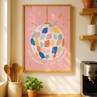 Disco Ball Kitchen Decor Eclectic Art Print