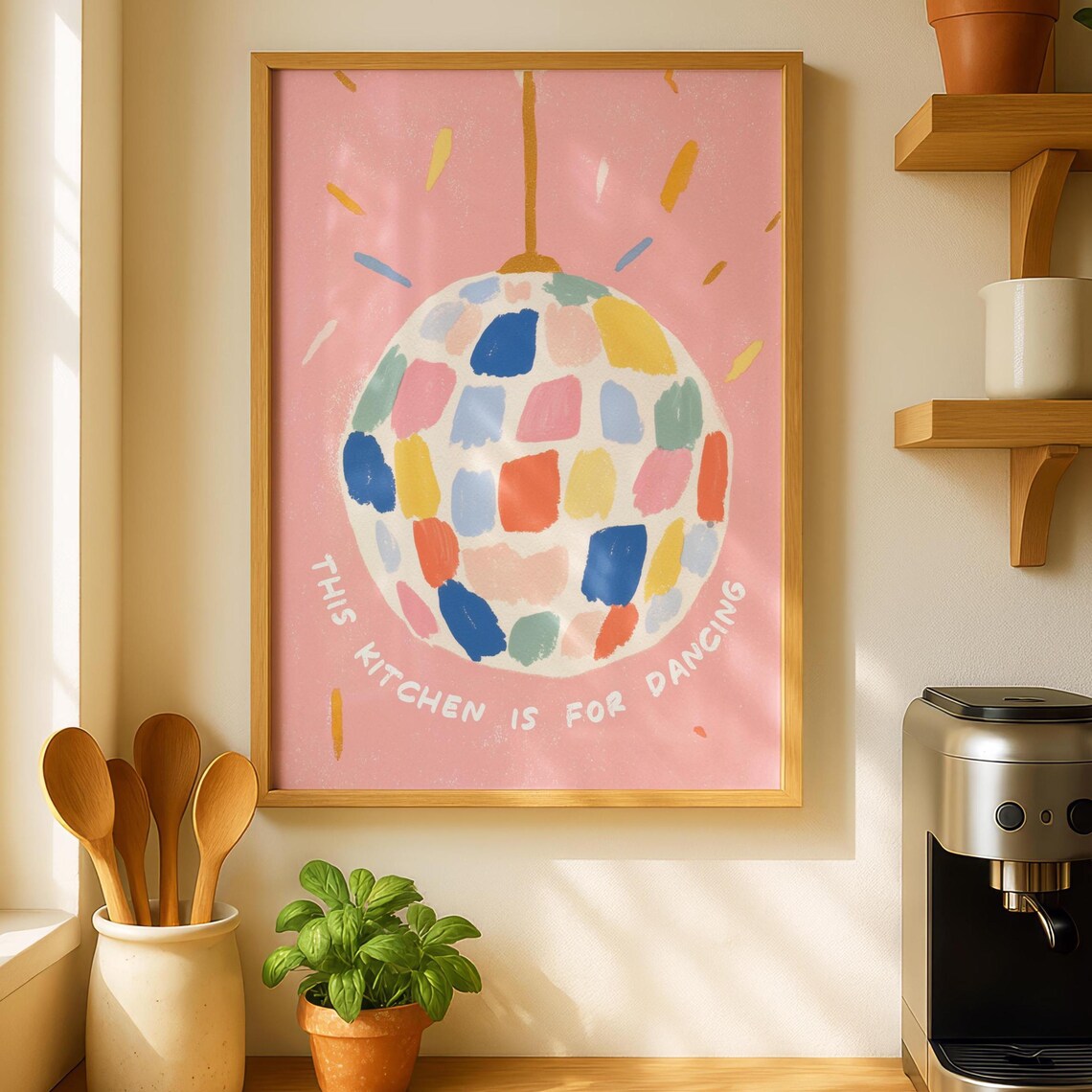 Disco Ball Kitchen Decor Eclectic Art Print