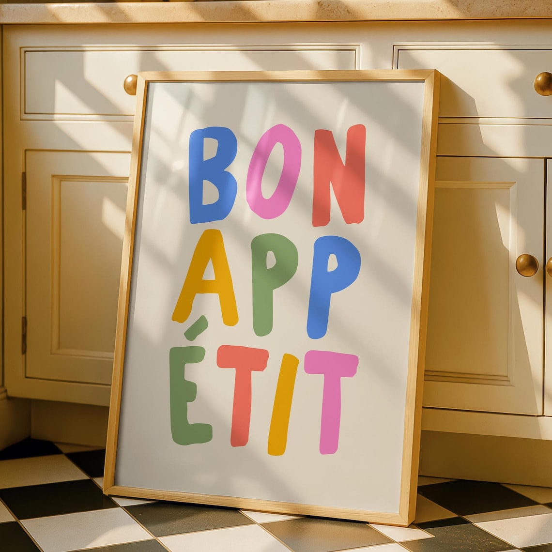 Bon Appetit Kitchen Typography Quote Art Print