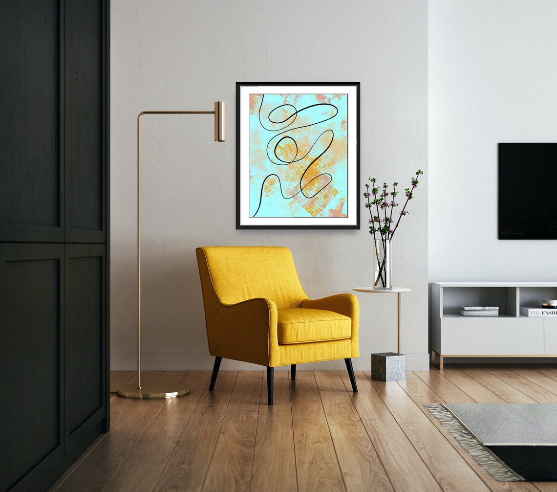 Abstract Minimalist Boho Line Art On Abstract Background Wall Art Contemporary Modern Instant - Image 4