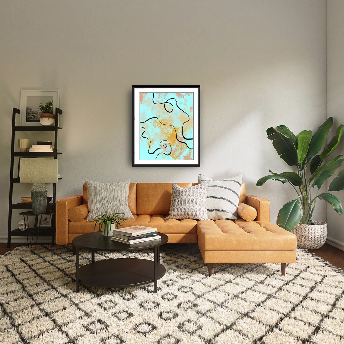 Abstract Minimalist Boho Line Art, Contemporary Modern - Image 2