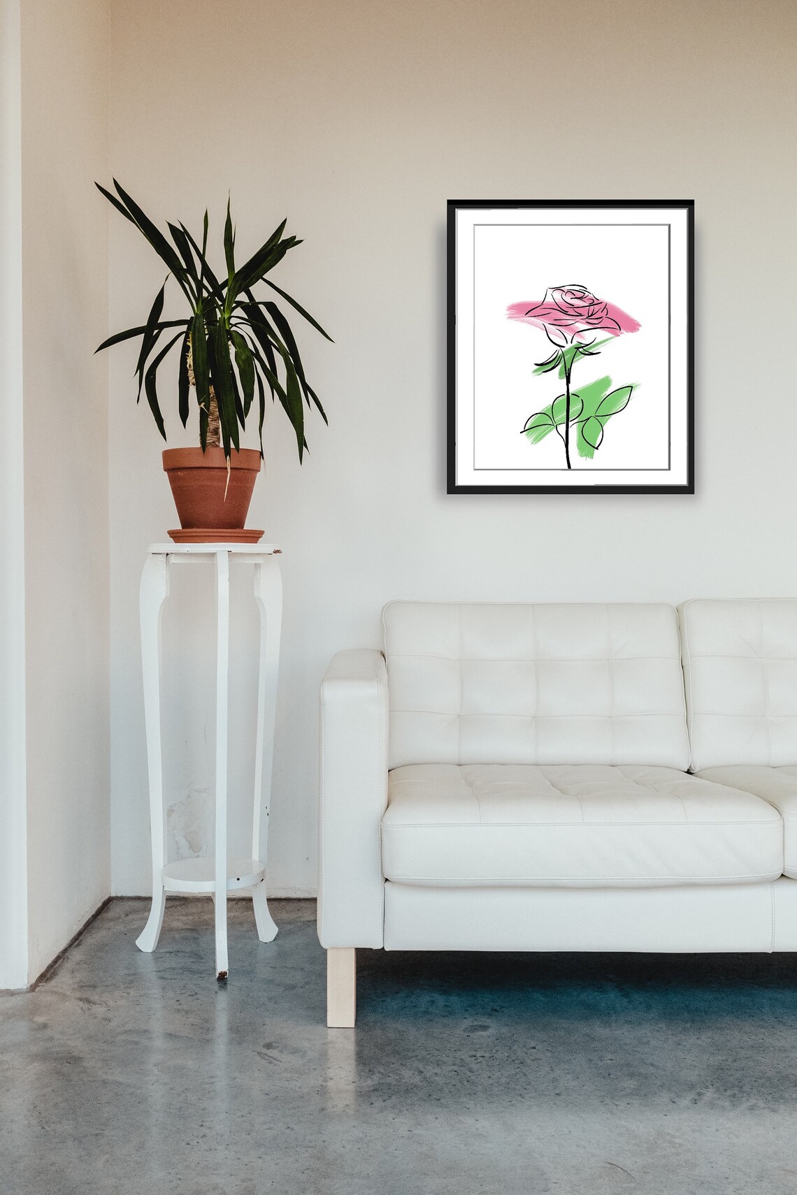 Abstract Minimalist Boho Rose, Contemporary Modern Art Print - Image 4