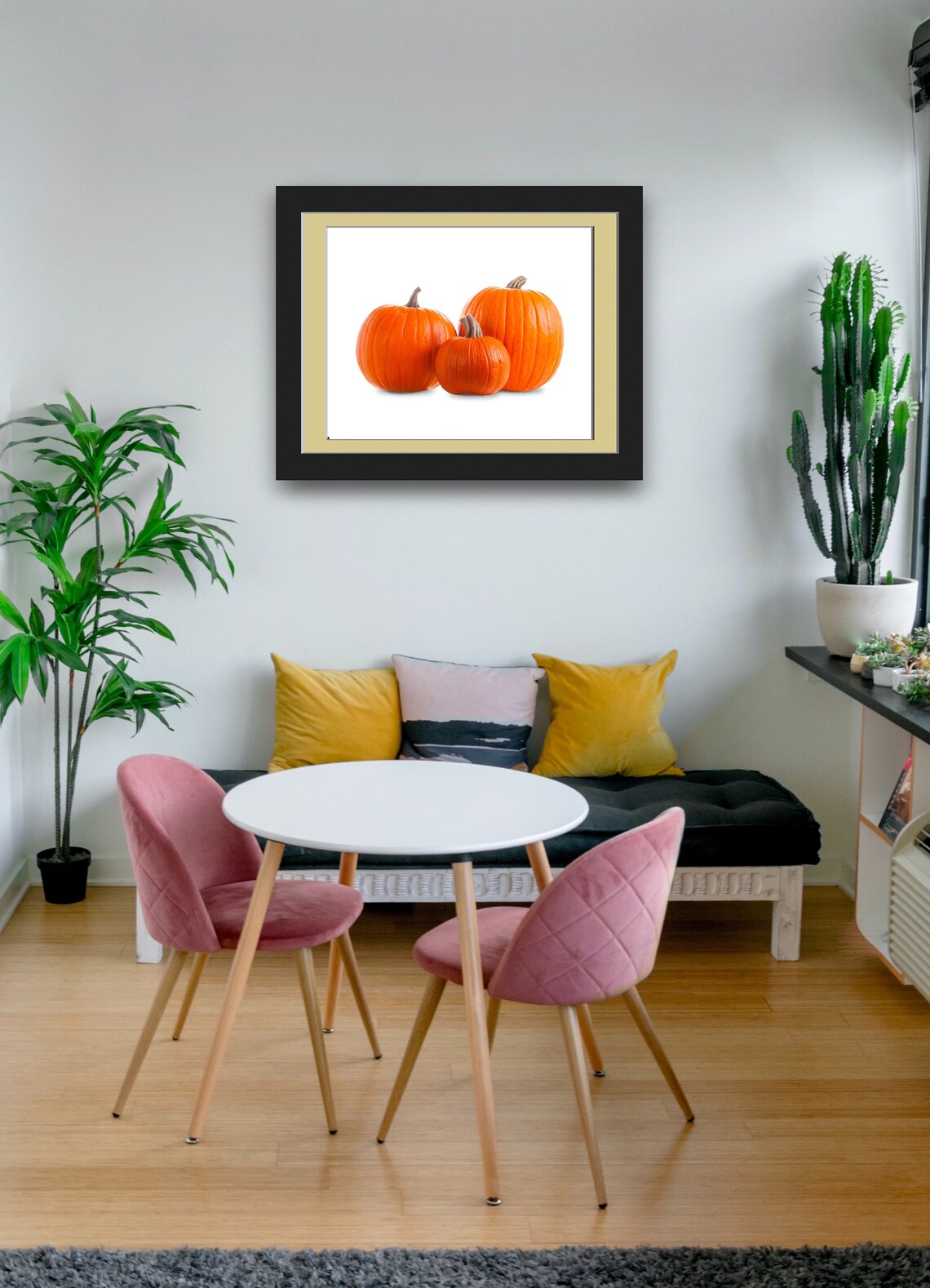 Three Pumpkins With Shadow, Realistic Photo - Image 5