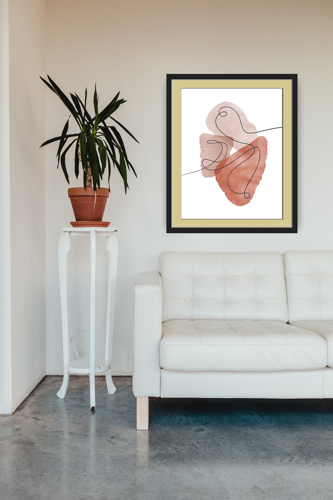 Abstract Boho Shapes With Lines, Contemporary Modern - Image 3