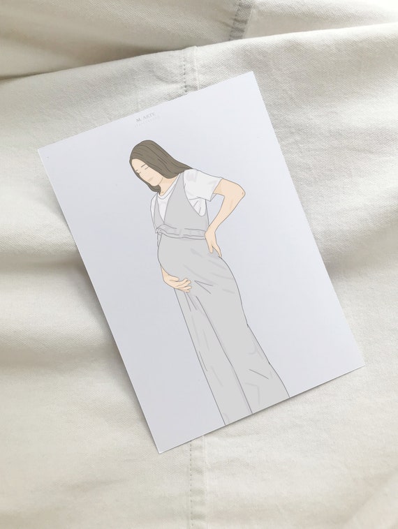 Personalized Mothers Day Present Custom Portrait Illustration Turn Your Photo Into Illustration Portrait Hand Drawn