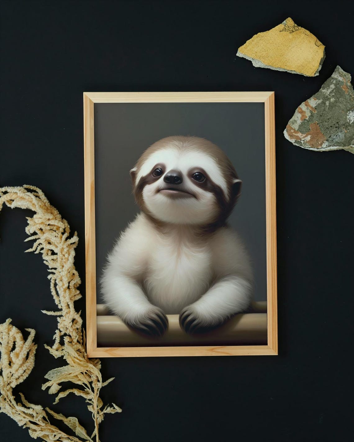 Baby Sloth Wall Art Home Decor Cute Animal Painting Living Room Art