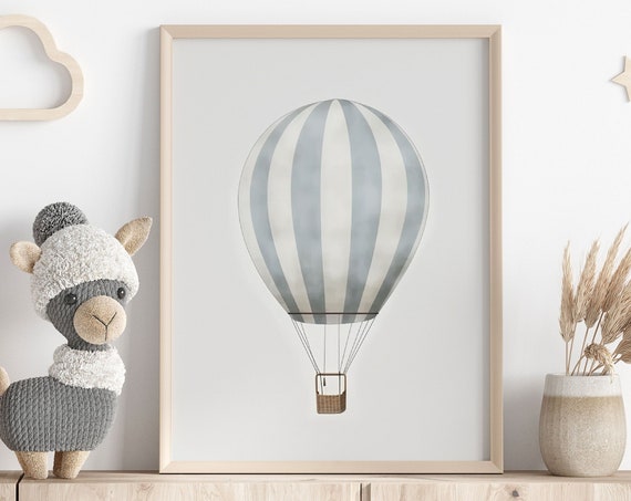 Minimalist Hot Air Balloon Nursery Art Print